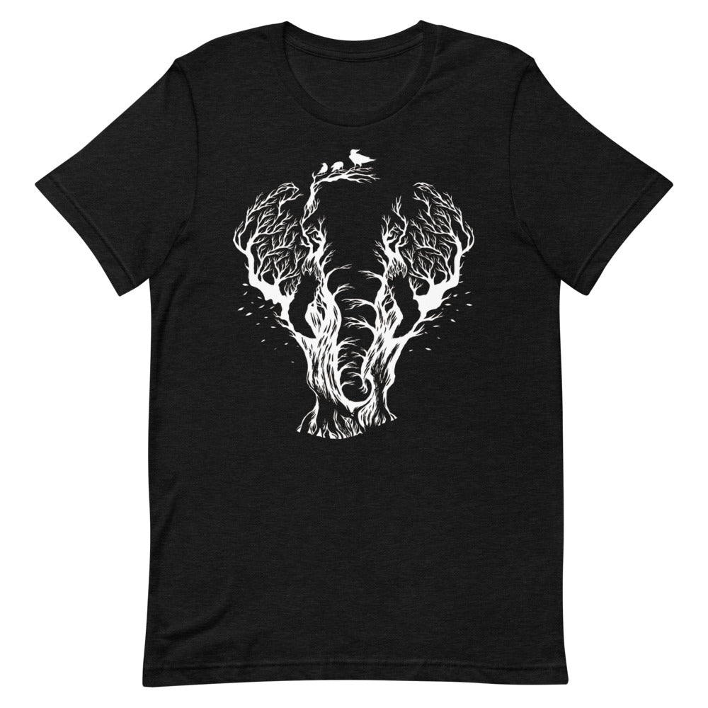 T-shirt Éléphant Arbres et Oiseaux – Bohème et Symbolique
