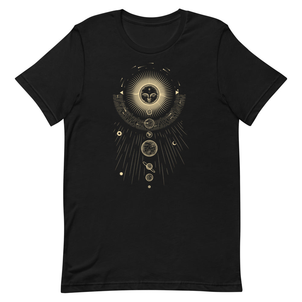 T-shirt Soleil Lune et Planètes Alignées – Bohème et Astral