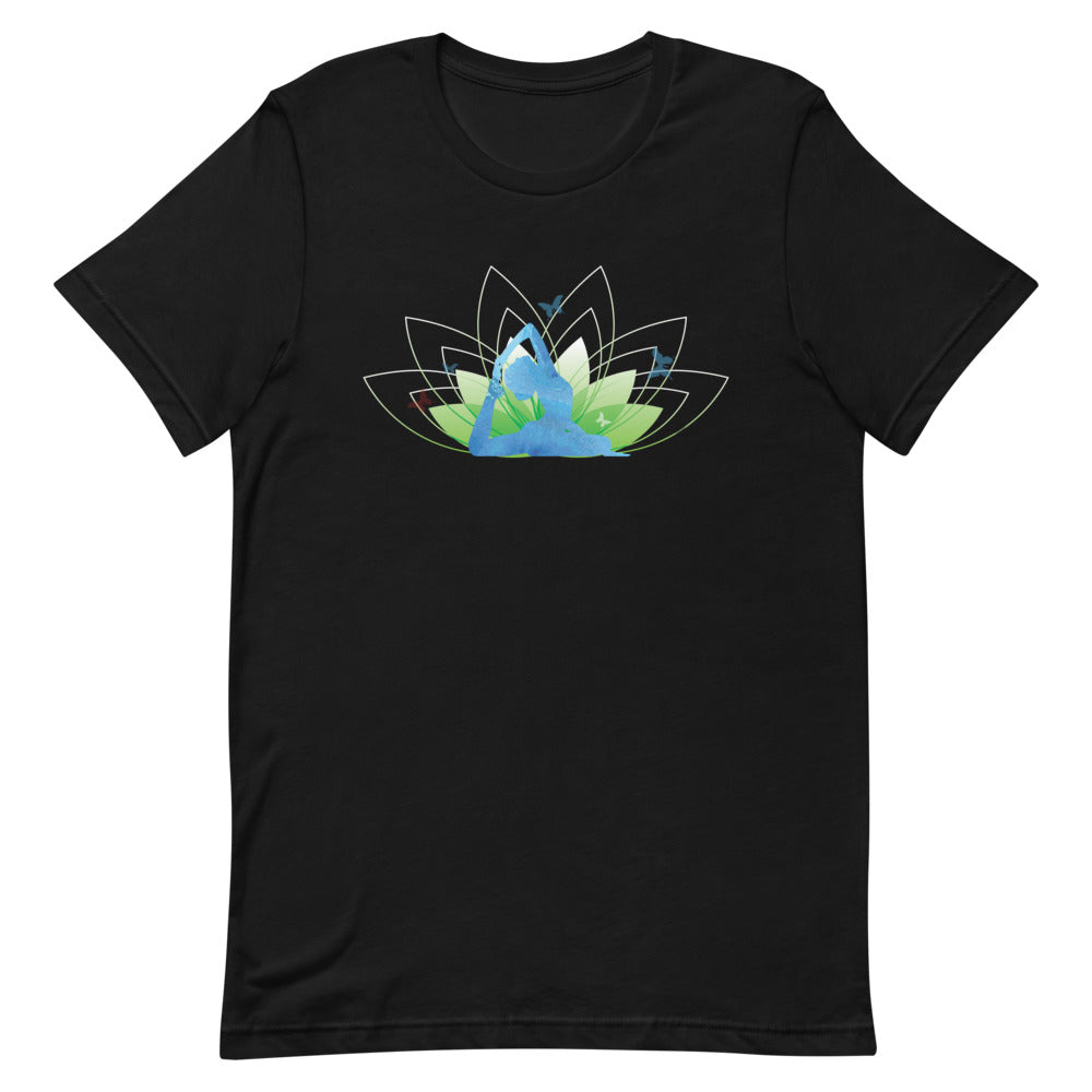 Colorful Lotus Yoga Silhouette T-shirt – Blooming and Invigorating