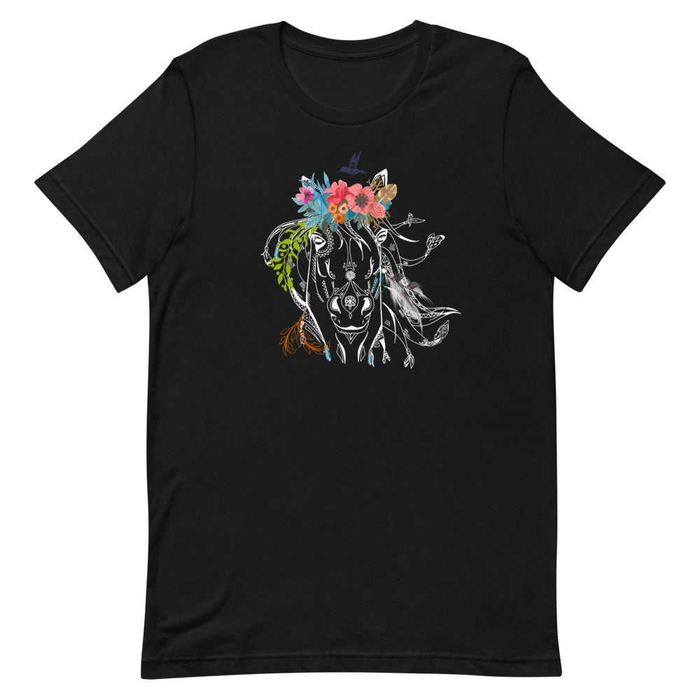 T-shirt Cheval Floral Bohème – Grâce et Nature