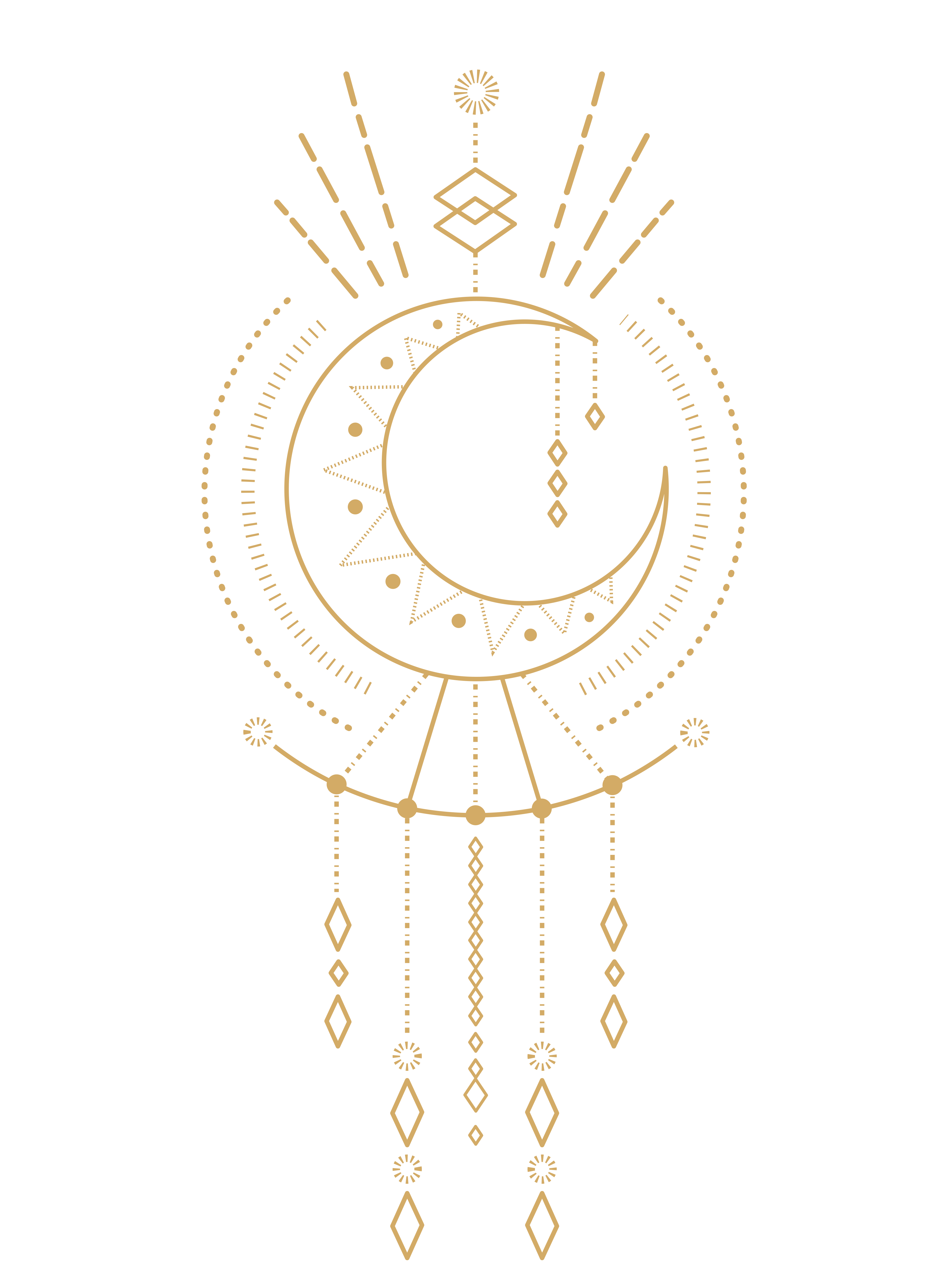 T-shirt Lune & Attrape-Rêves Géométrique – Bohème et Mystique