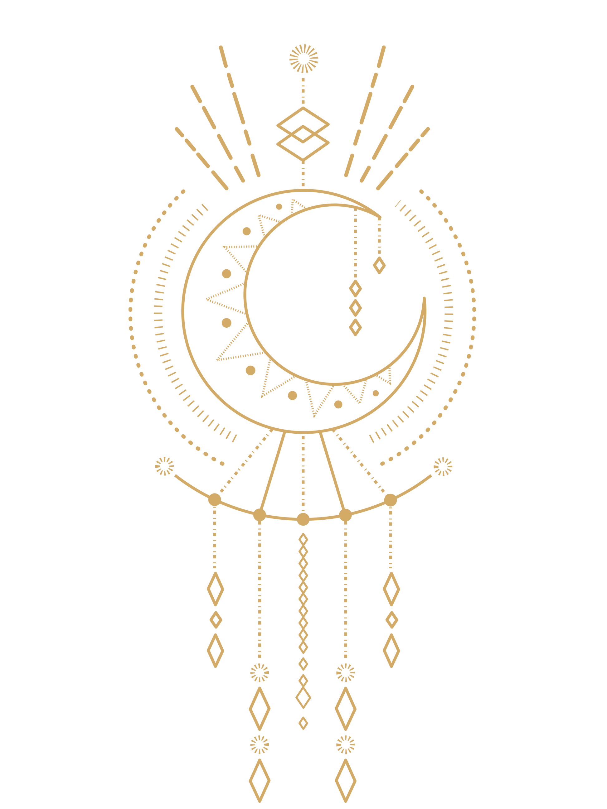 T-shirt Lune & Attrape-Rêves Géométrique – Bohème et Mystique