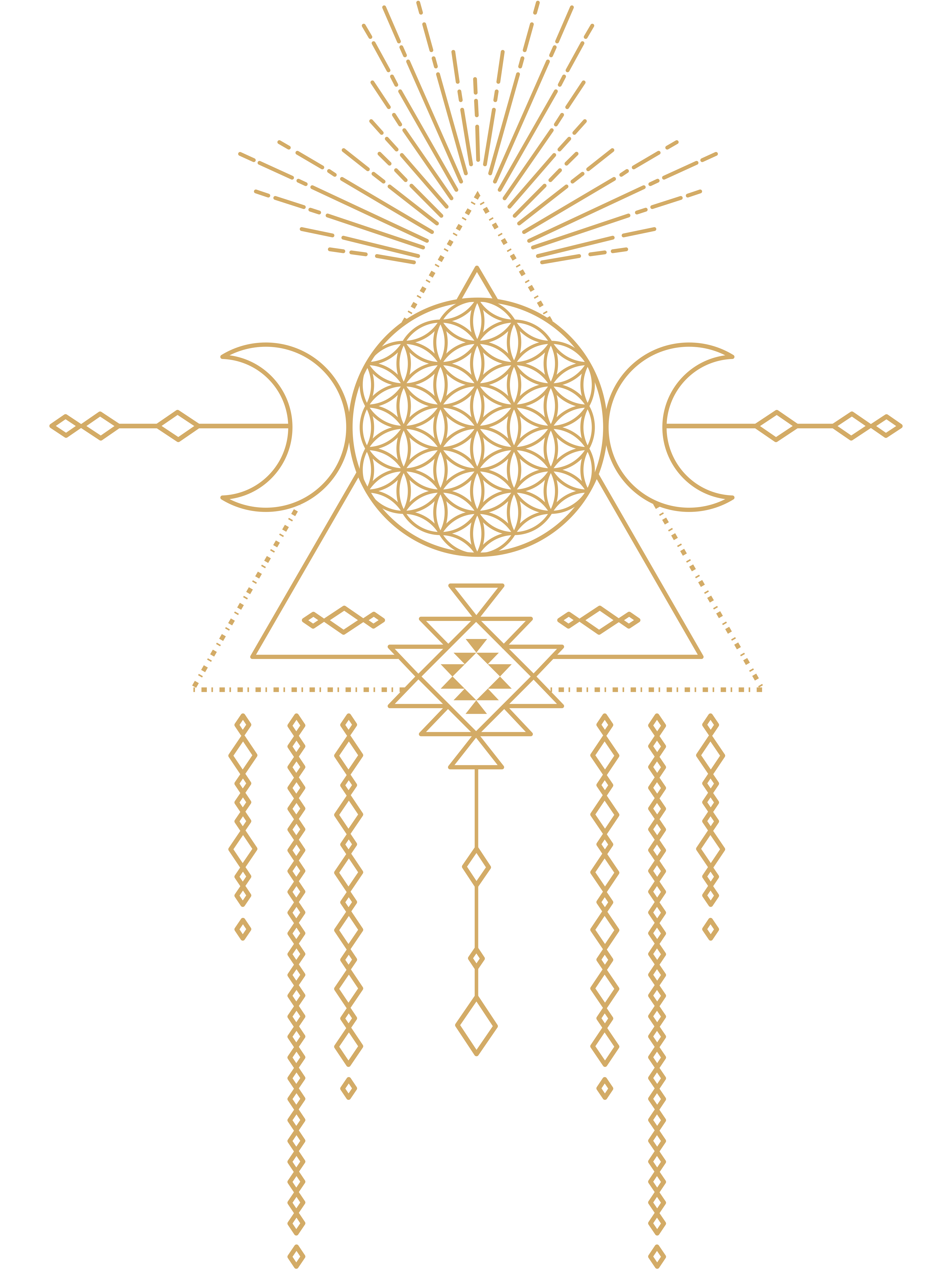 T-shirt Fleur de Vie & Attrape-Rêves Lunaire – Bohème et Sacré