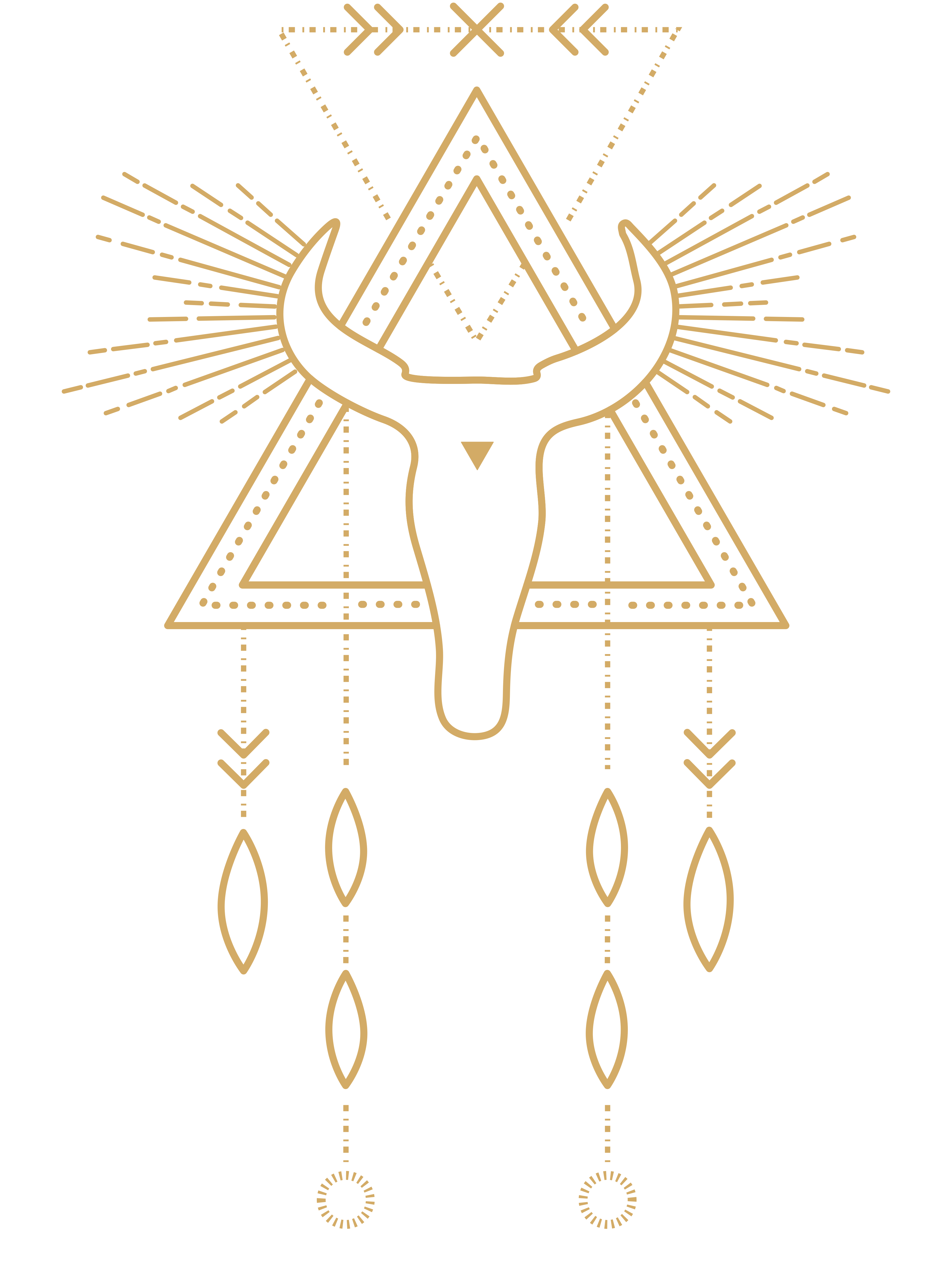 T-shirt Crâne de Taureau & Attrape-Rêves – Bohème et Puissant