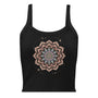 Débardeur unisexe noir avec mandala multicolore et étoiles au recto, style bohème spirituel.