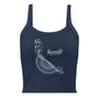 Débardeur marine avec mandala floral et texte "Namaste" en blanc, style spirituel.