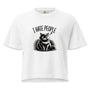 T-shirt boho blanc avec chat noir grincheux et texte “I Hate People”, 100% coton, style tee shirt bohème décalé et audacieux.