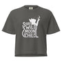T-shirt boho gris avec chat et lune, inscription “Stay Wild Moon Child”, 100% coton, style tee shirt bohème libre et mystique.
