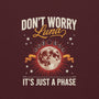 Hoodie unisexe bordeaux, vue de face avec poche kangourou et capuche, design lune et slogan « DON'T WORRY Luna IT'S JUST A PHASE »
