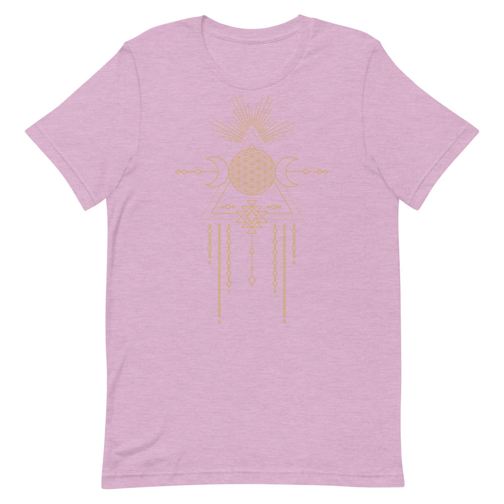 T-shirt Fleur de Vie & Attrape-Rêves Lunaire – Bohème et Sacré
