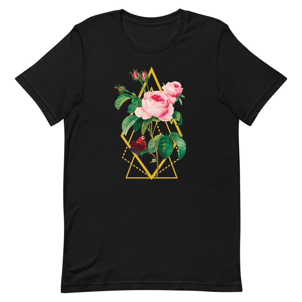 T-shirt Roses Cadre Géométrique – Bohème et Romantique