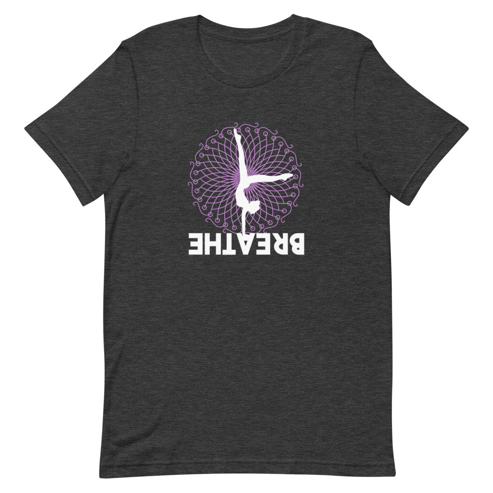 T-shirt "Breathe" avec Silhouette de Yoga et Mandala – Calme et Harmonieux