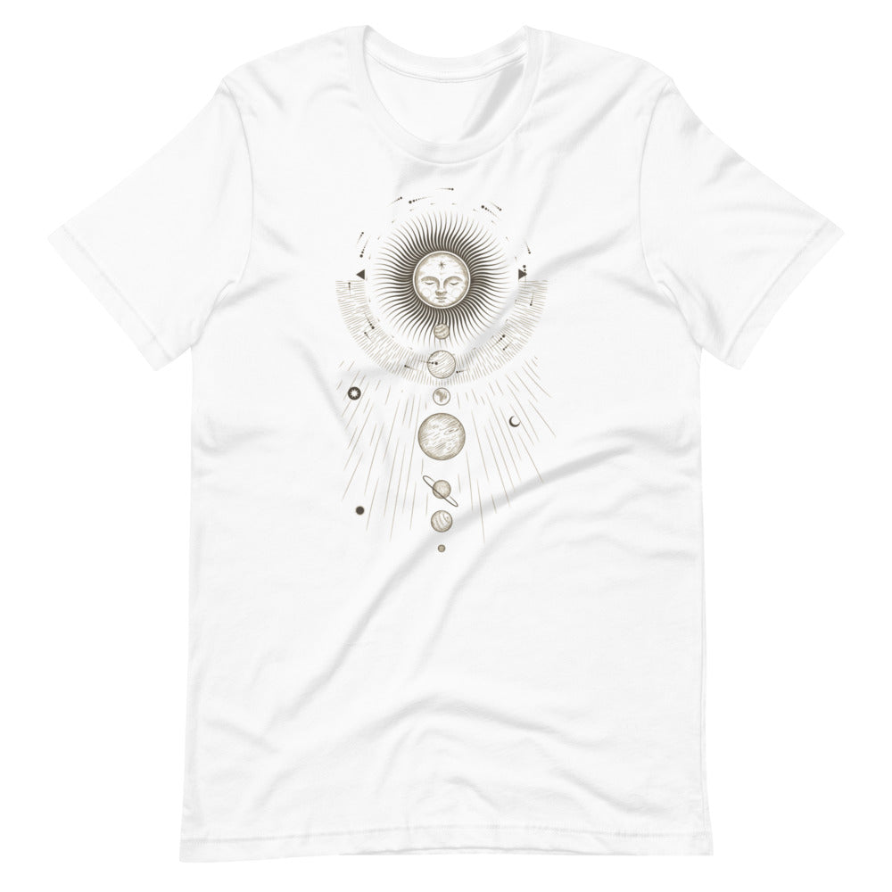 T-shirt Soleil Lune et Planètes Alignées – Bohème et Astral