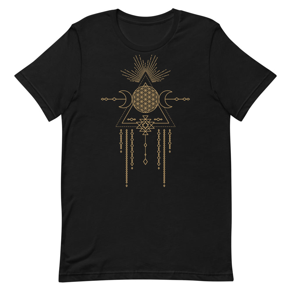 T-shirt Fleur de Vie & Attrape-Rêves Lunaire – Bohème et Sacré