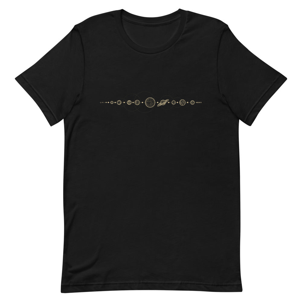 T-shirt Système Solaire Minimaliste – Bohème et Cosmique