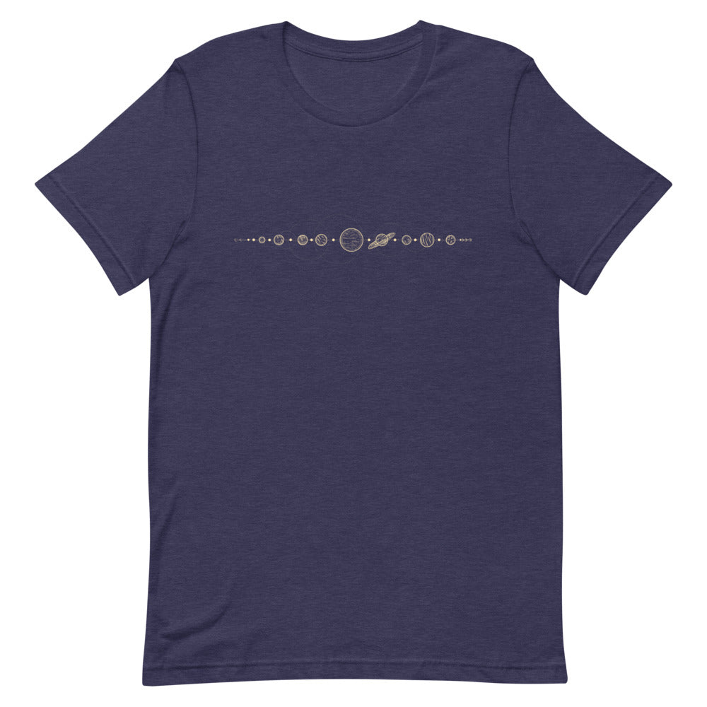 T-shirt Système Solaire Minimaliste – Bohème et Cosmique