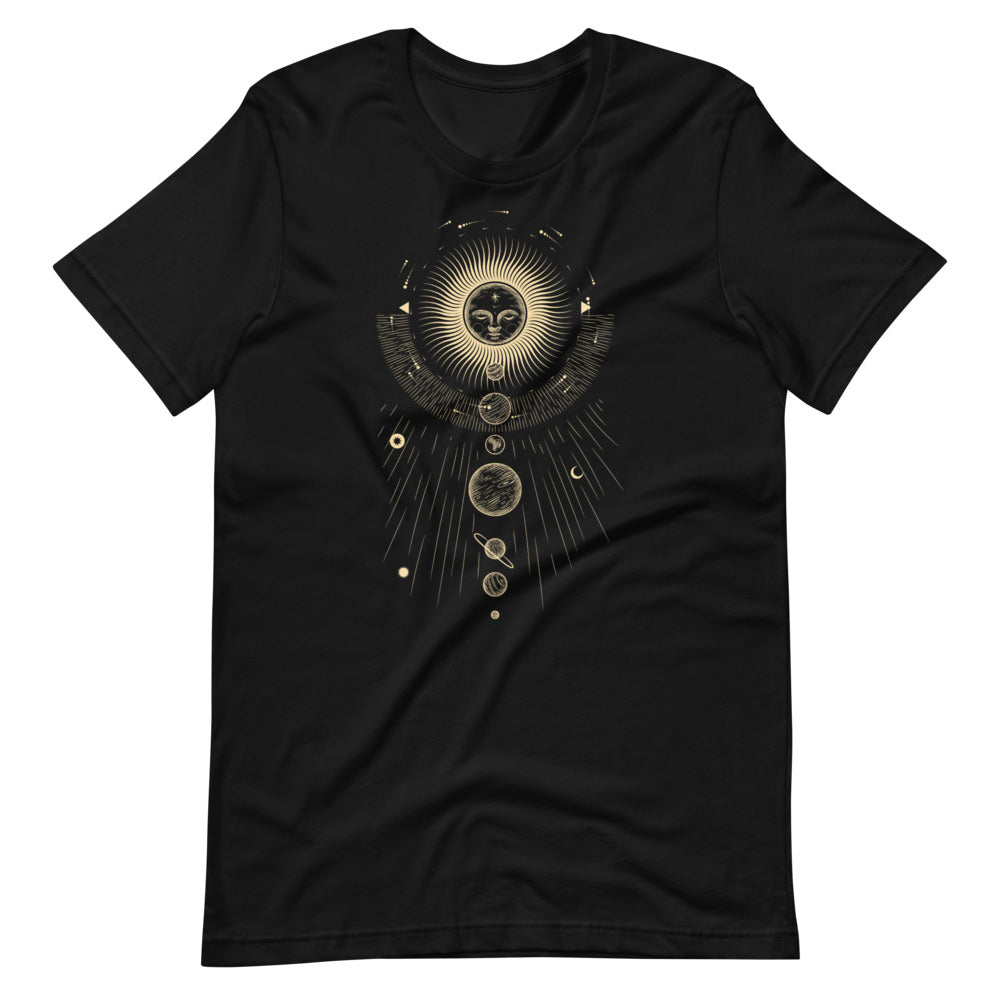 T-shirt Soleil Lune et Planètes Alignées – Bohème et Astral