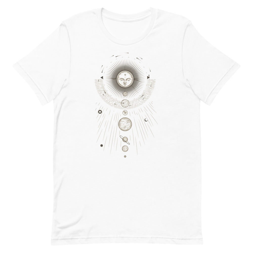 T-shirt Soleil Lune et Planètes Alignées – Bohème et Astral
