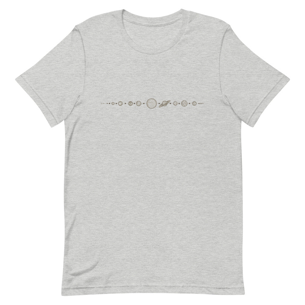 T-shirt Système Solaire Minimaliste – Bohème et Cosmique