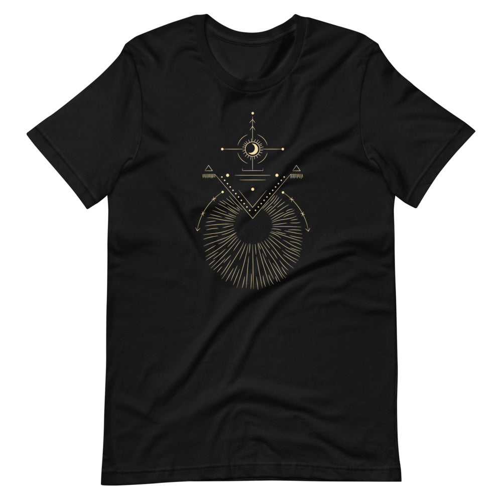 T-shirt Soleil Géométrique Abstrait – Bohème et Spirituel