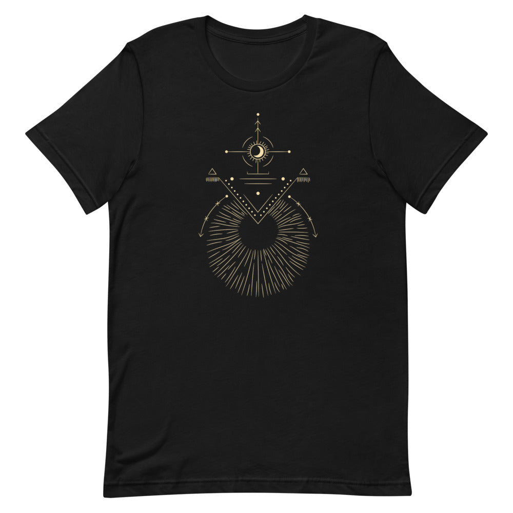 T-shirt Soleil Géométrique Abstrait – Bohème et Spirituel