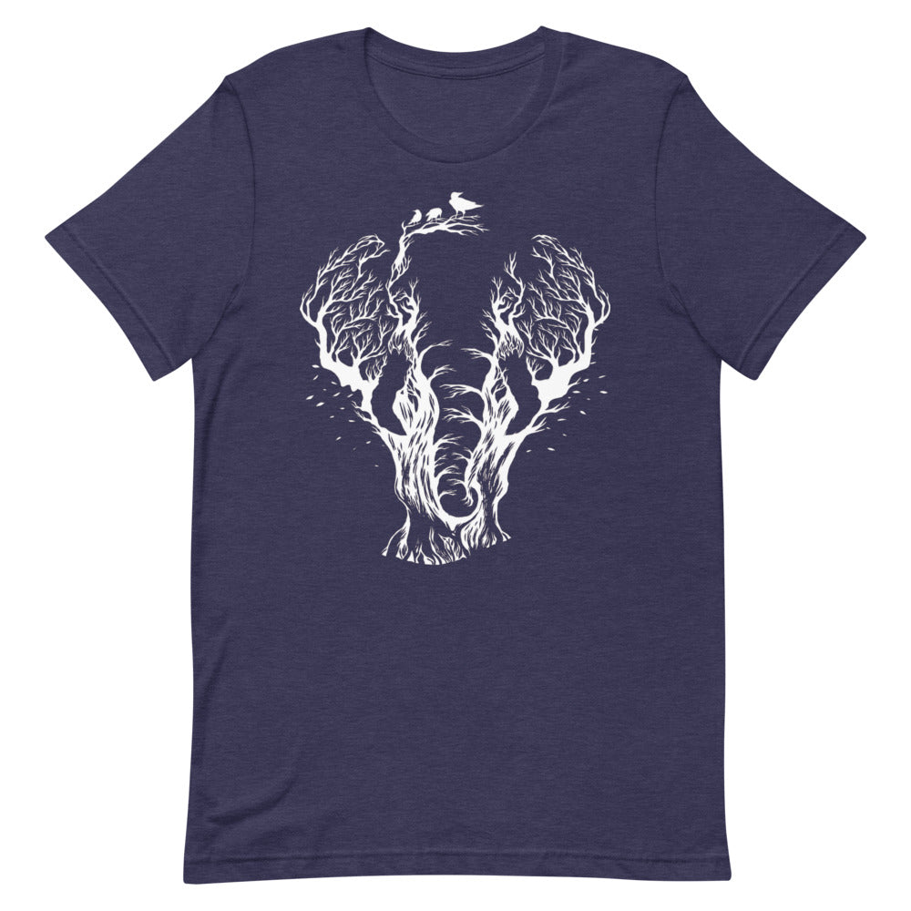T-shirt Éléphant Arbres et Oiseaux – Bohème et Symbolique