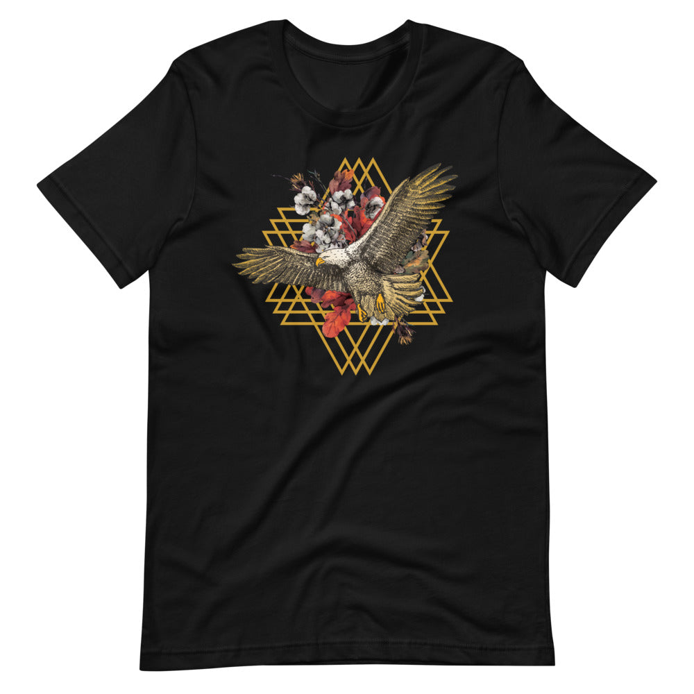 T-shirt Aigle Fleurs Géométriques – Bohème et Puissant