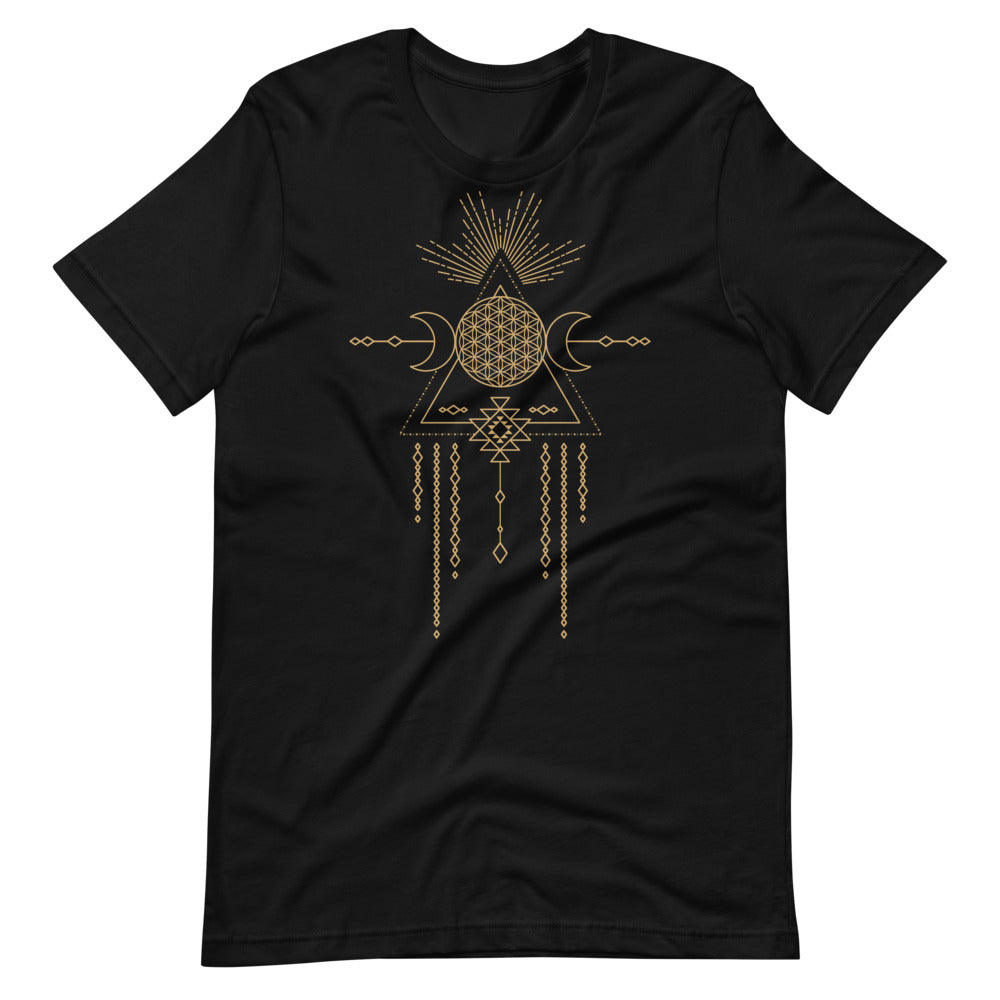T-shirt Fleur de Vie & Attrape-Rêves Lunaire – Bohème et Sacré