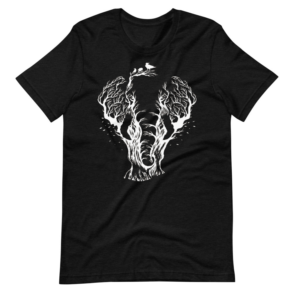 T-shirt Éléphant Arbres et Oiseaux – Bohème et Symbolique