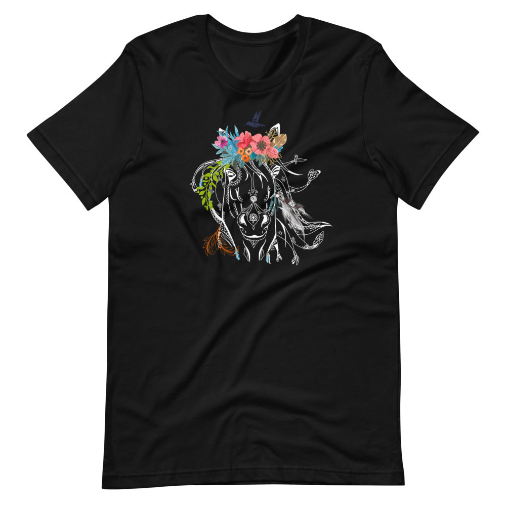 T-shirt Cheval Floral Bohème – Grâce et Nature