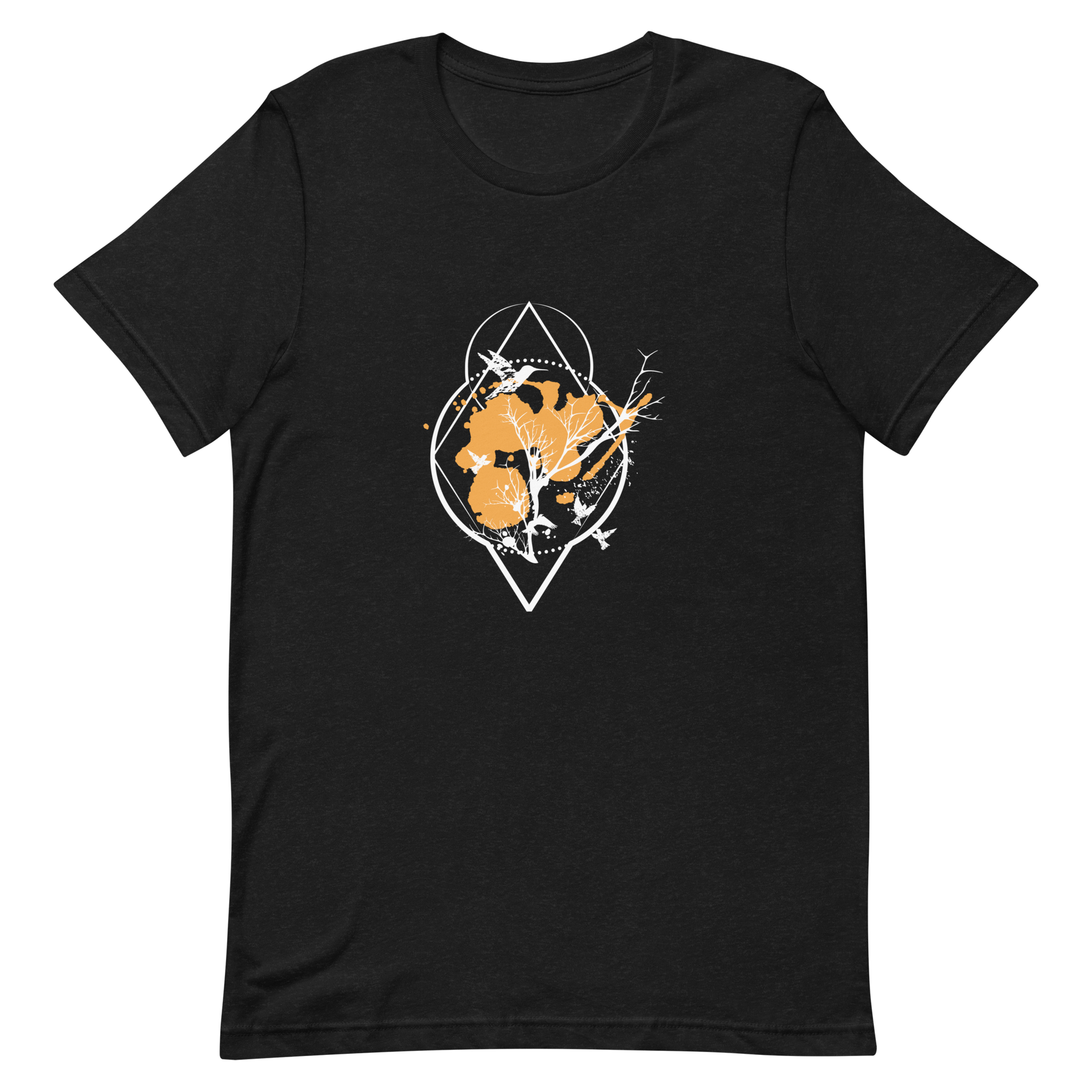 T-shirt Arbres et Oiseaux Cadre Géométrique – Bohème et Minimaliste